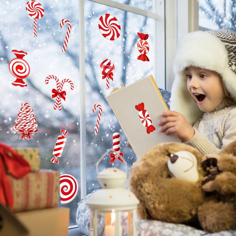 TREWAVE Winter Peppermint Candy Cane Cutouts Christmas Bulletin Board Decorations Classroom Holiday Cut-Outs Decor Home School Stickers for Wall Window Blackboard - Image 5
